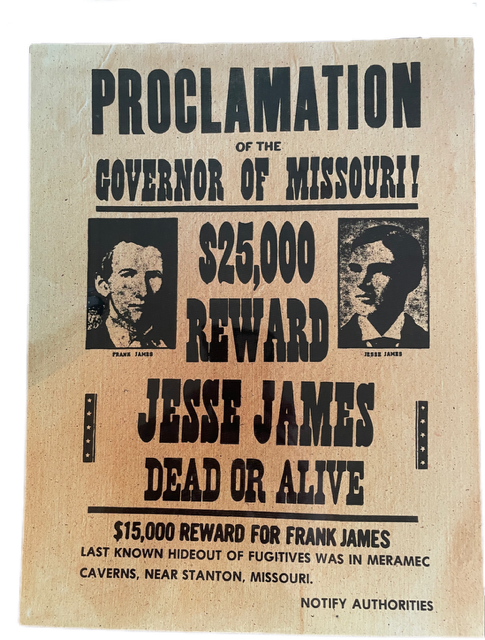 Poster Reward Jesse James