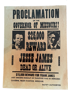 Poster Reward Jesse James