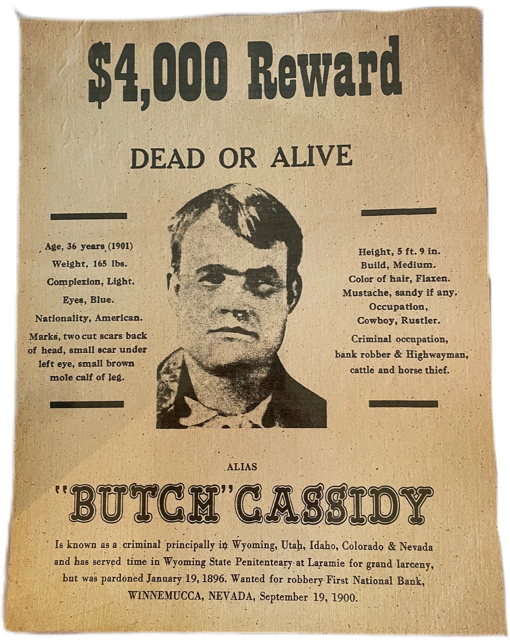 Poster Reward "Butch" Cassidy