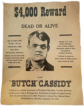 Poster Reward "Butch" Cassidy