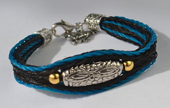 Armband med berlock | Blå & Svart
