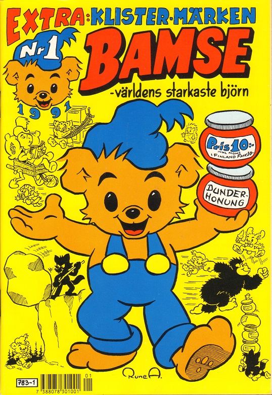Bamse nr 1 1991, Extra! klister-märken