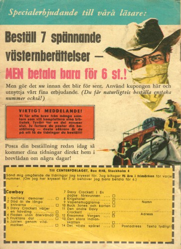 Cowboy nr 18 1966 Begagnad - 2