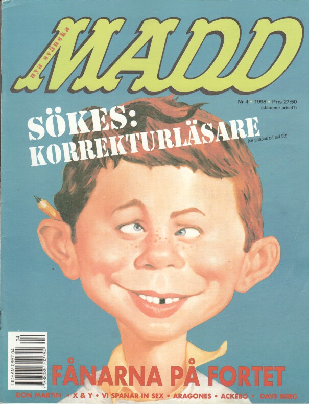 Svenska MAD,  1998 nr 4 ,  Sökes: korrekturläsare, begagnad