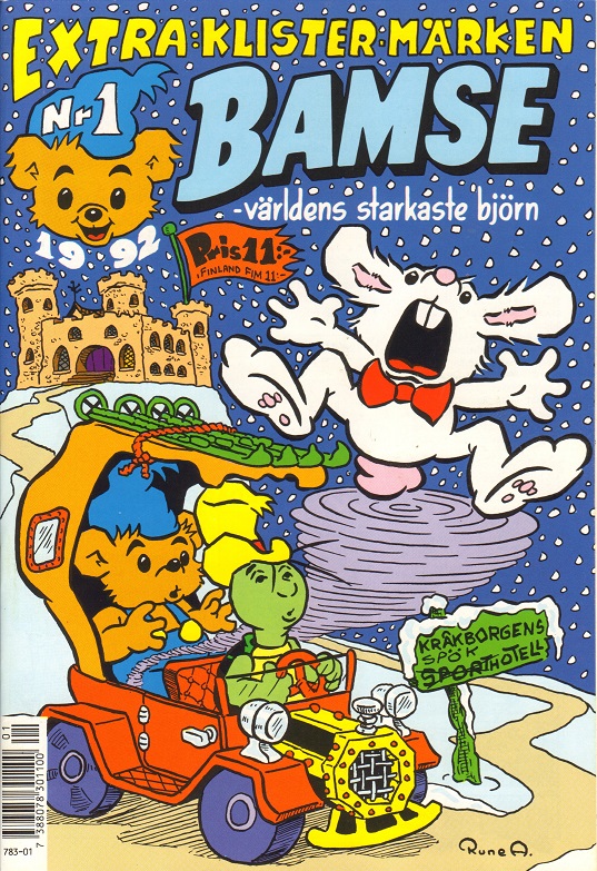 Bamse nr 1 1992, Extra: Klistermärken!