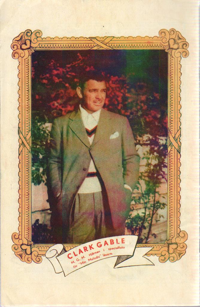 Min melodi nr 1 1949 Begagnad, Idolbild Clark Gable - 2