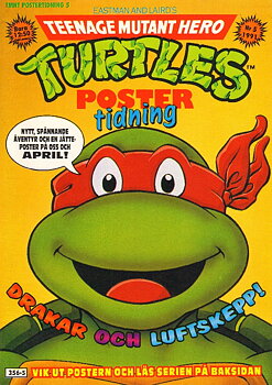 Teenage mutant hero turtles poster tidning nr 5 1991