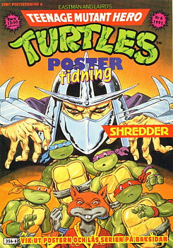 Teenage mutant hero turtles poster tidning nr 6 1991