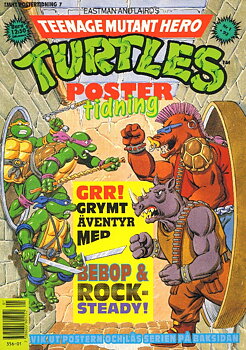 Teenage mutant hero turtles poster tidning nr 1 1992