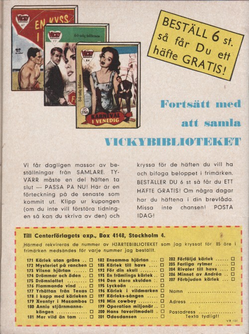 Vicky Biblioteket 101, 1963 Arvtagerskan. Begagnad - 2