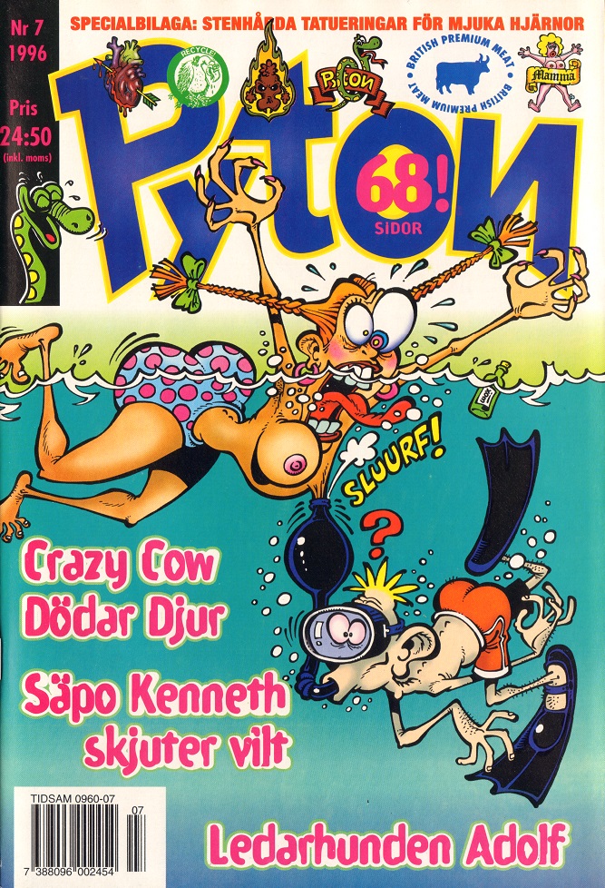 Pyton nr 7 1996, Sommarnummer 68! sidor. Bilaga saknas!