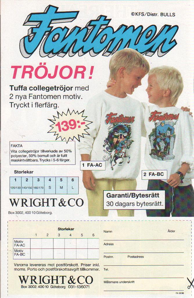 Fantomen nr 24 1988 Begagnad - 2