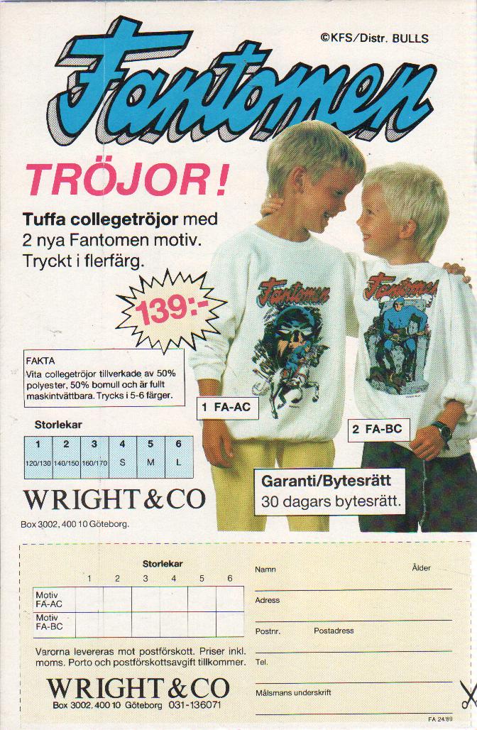 Fantomen nr 24 1989 Begagnad - 2