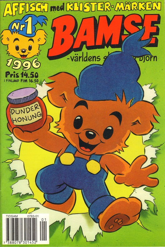 Bamse nr 1 1996, Affisch med klistermärken!