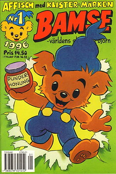 Bamse nr 1 1996, Affisch med klistermärken!