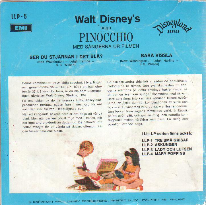 Walt Disneys Pinocchio, Lill-LP serien, begagnad - 2