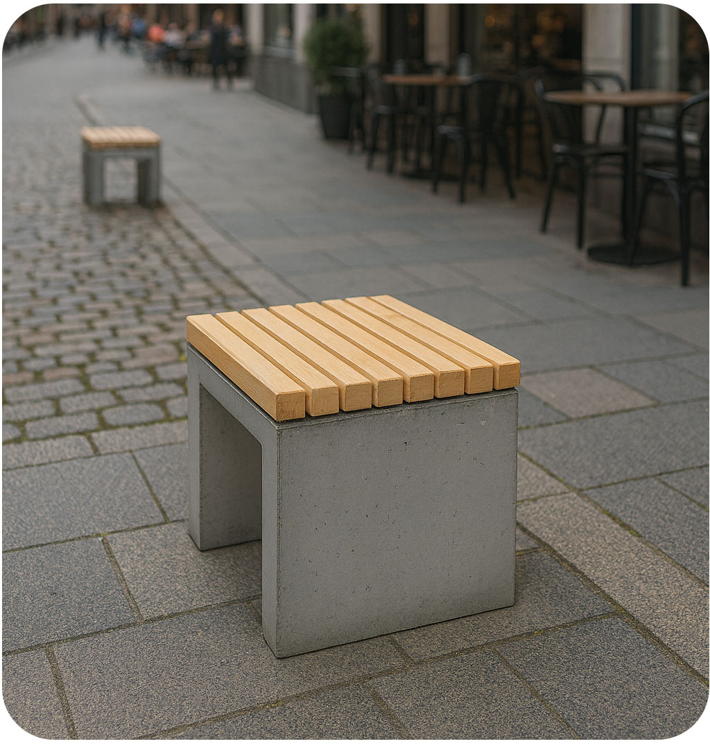 Betongpall Pion - Sittpall offenlig miljö