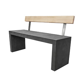 Parksofa - Betongbenk ryggstøtte Humle, Svart