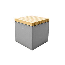 Parkbänk - Betongkub Träyta 45x45x45 cm