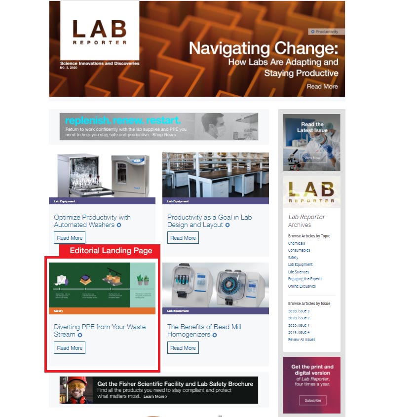 Lab Reporter - Monthly Editorial
