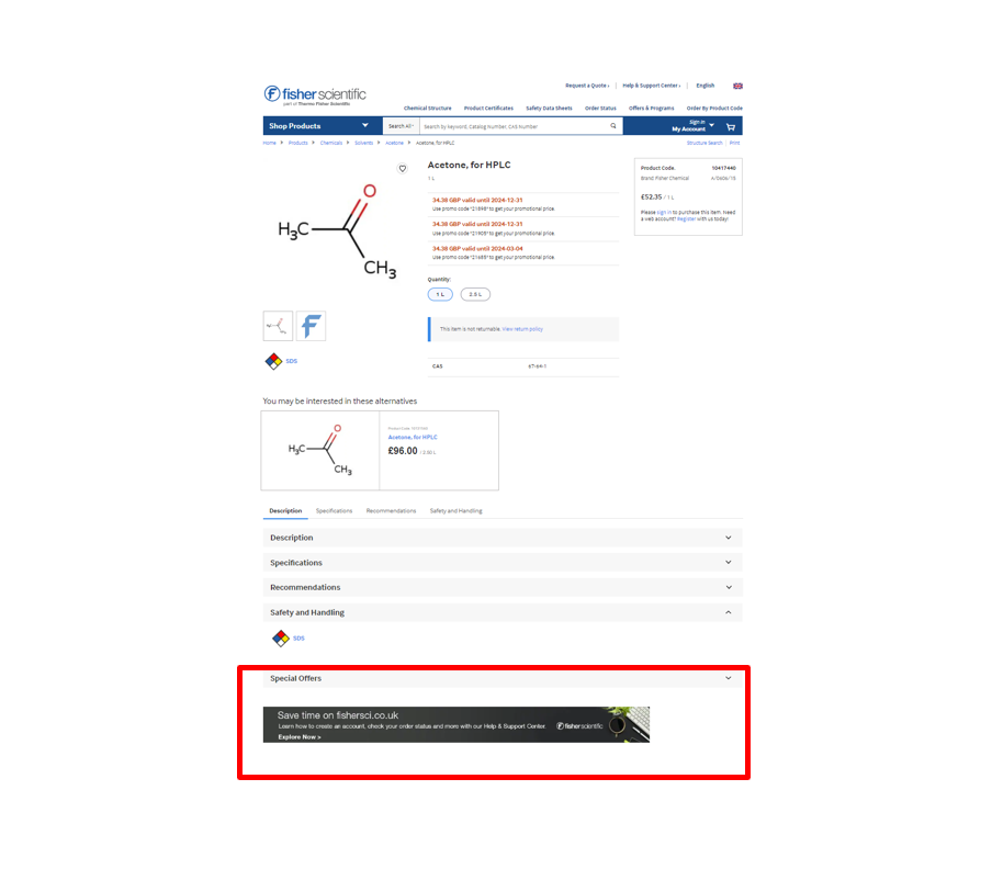 Web banner - Product Page