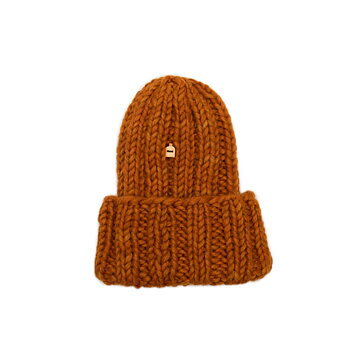Muffi handstickad beanie,  Autumn orange från Myssyfarmi 