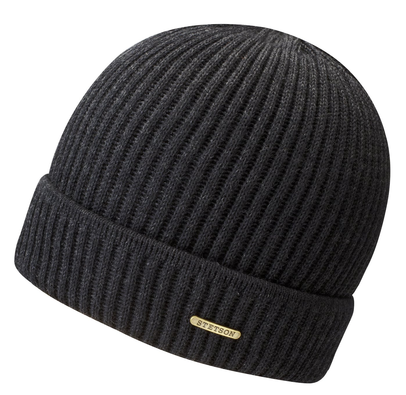 Stickad beanie Stetson,  Svart