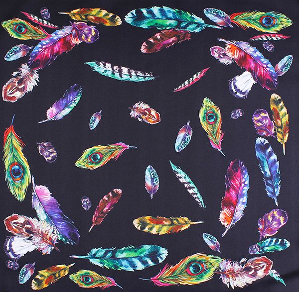 Amanda Christensen, Klassisk mönstrad sidenscarf  45 x 45cm