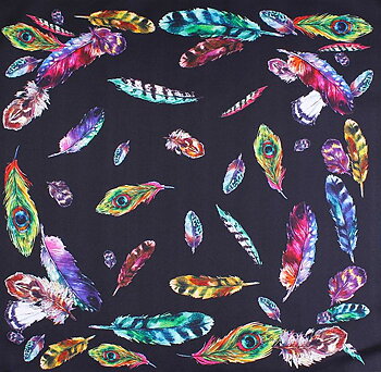 Amanda Christensen, Klassisk mönstrad sidenscarf  45 x 45cm