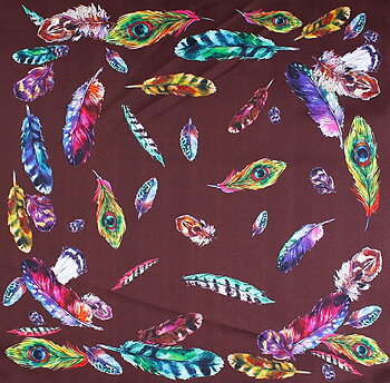 Amanda Christensen, Klassisk mönstrad sidenscarf  45 x 45cm