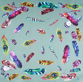 Amanda Christensen, Klassisk mönstrad sidenscarf  45 x 45cm