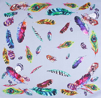 Amanda Christensen, Klassisk mönstrad sidenscarf  45 x 45cm