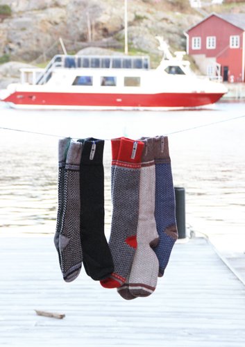 Stickade knäsockar, Skaftö, marin,  storlek rejäl 42-45 - 3