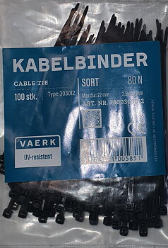 KABELBINDER 100 MM SORT