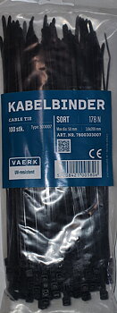 KABELBINDER 200 MM SORT