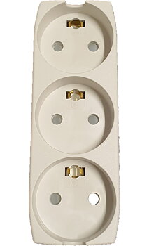 STIKDÅSE M/JORD TIL 3 STIK GRÅ, NYLON
