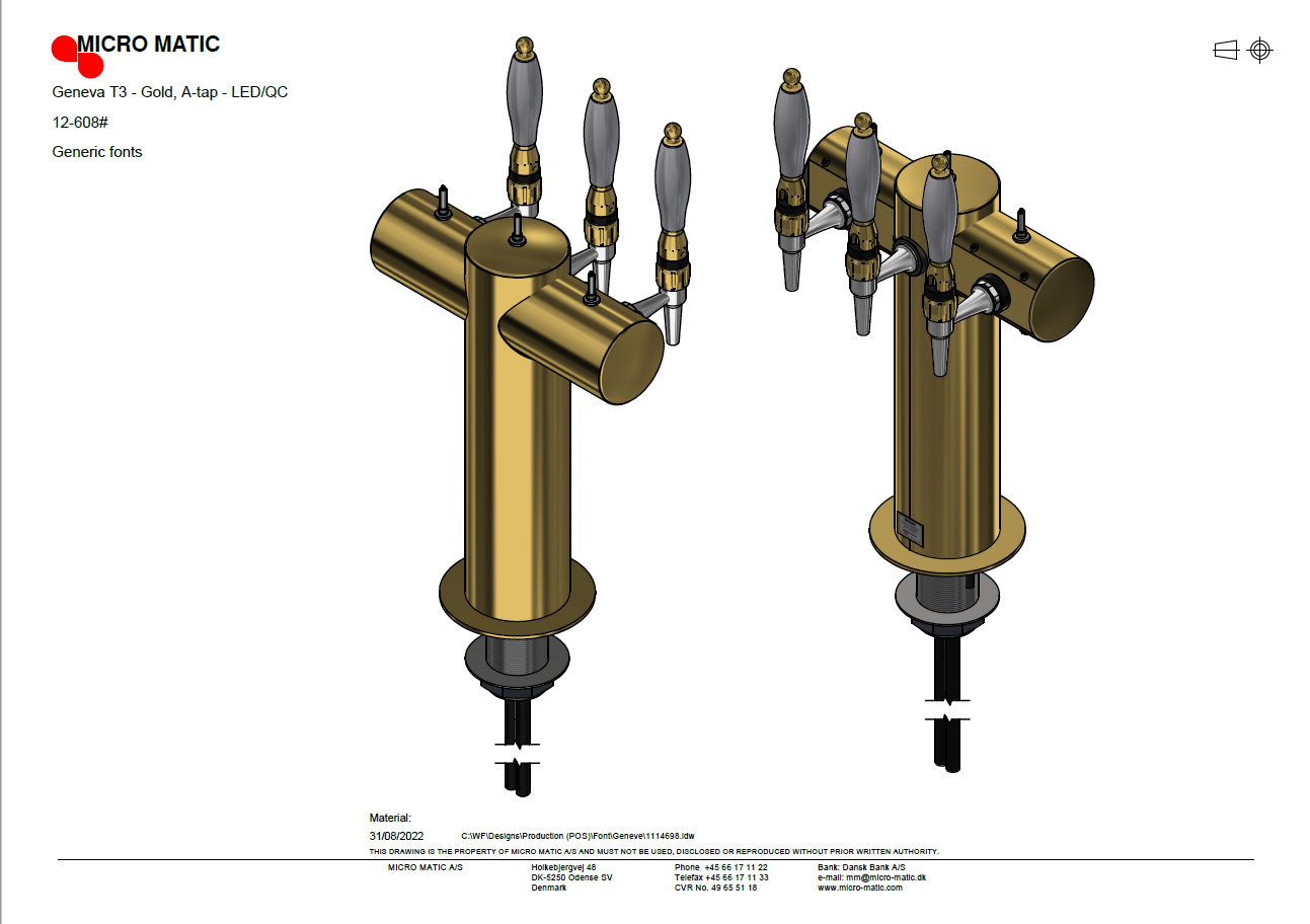 Font -Geneva T3, PVD gold, LED/QC - 5