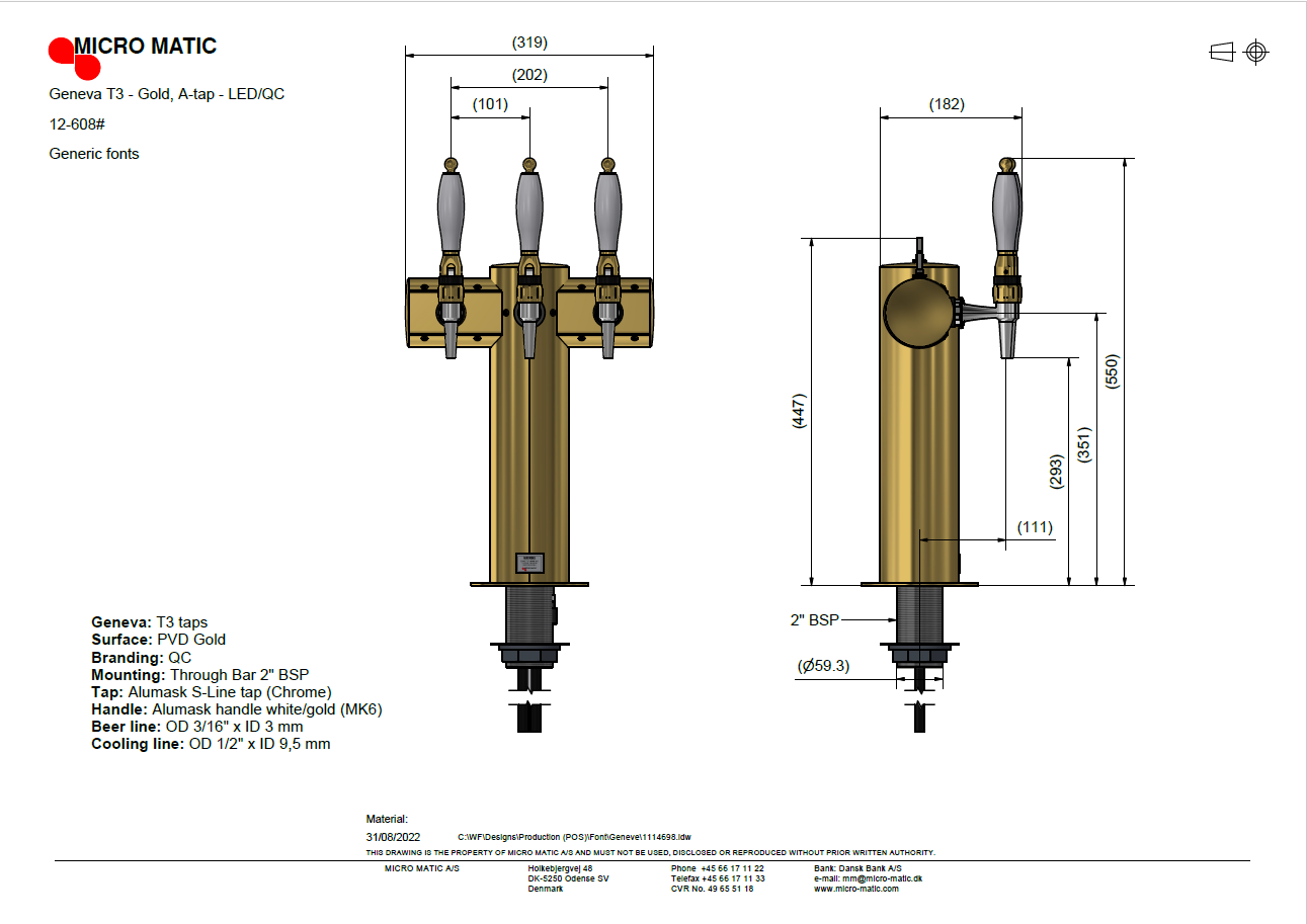 Font -Geneva T3, PVD gold, LED/QC - 4