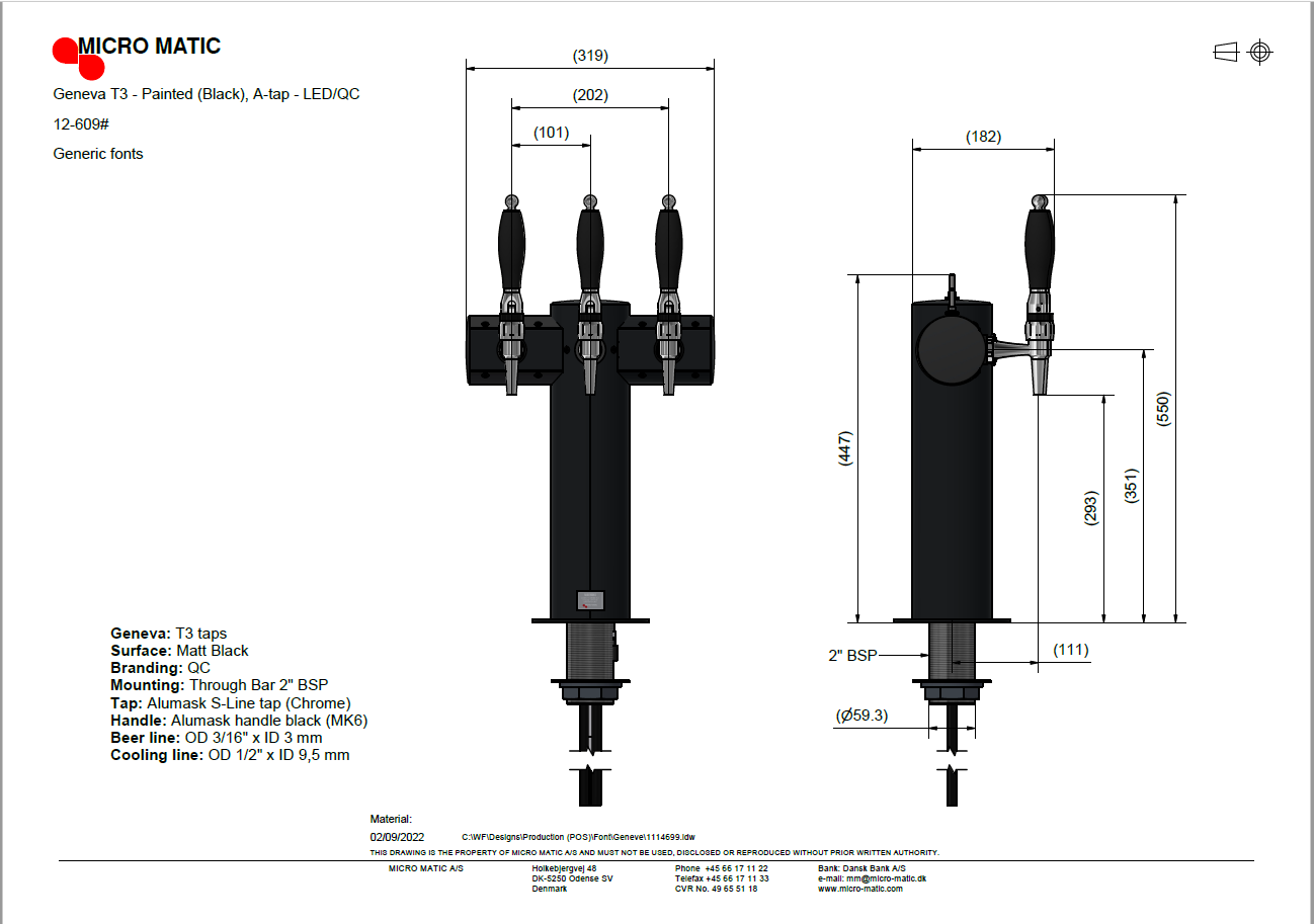 Font -Geneva T3, mat black, LED/QC - 3