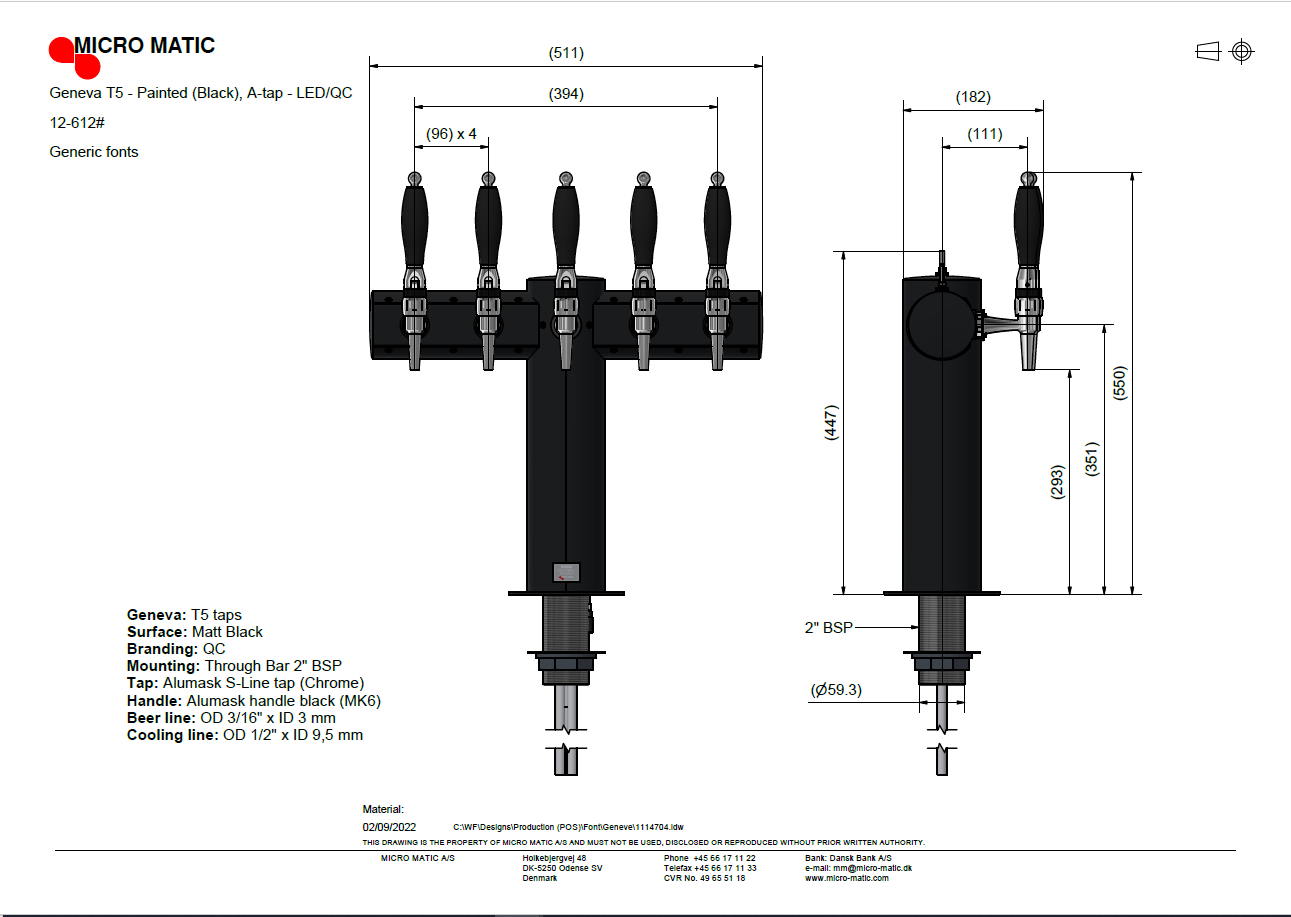 Font -Geneva T5, mat black, LED/QC - 3