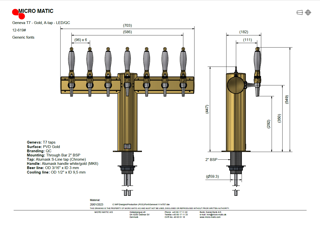 Font -Geneva T7, PVD gold, LED/QC - 3