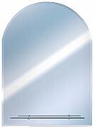 Round Top Bevelled Mirror with Glass Shelf 50x40cm
