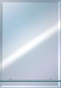 Rectangle Bevelled Mirror with Glass Shelf 50x40cm