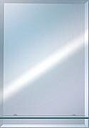 Rectangle Bevelled Mirror with Glass Shelf 50x40cm