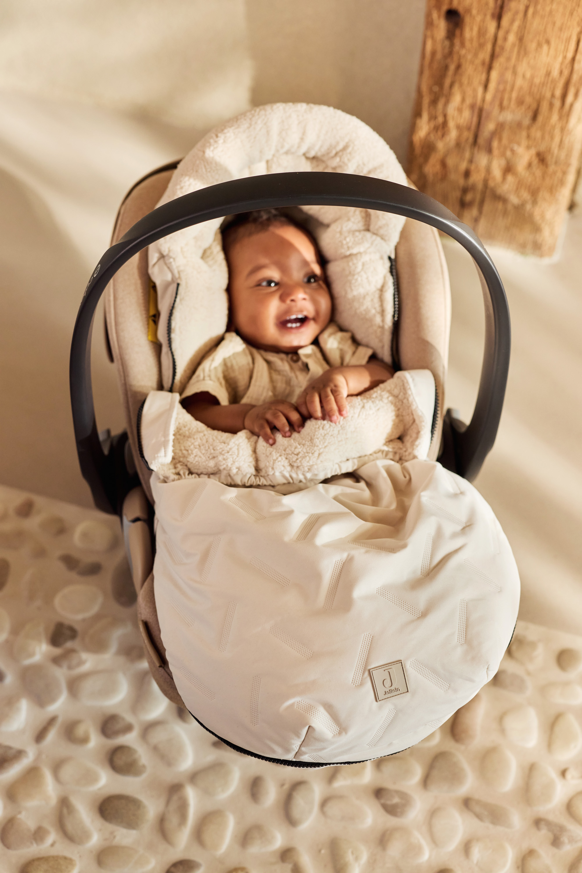 Jollein Åkpåse Babyskydd 0+ 3/5 punkts Embossed Sand - 6