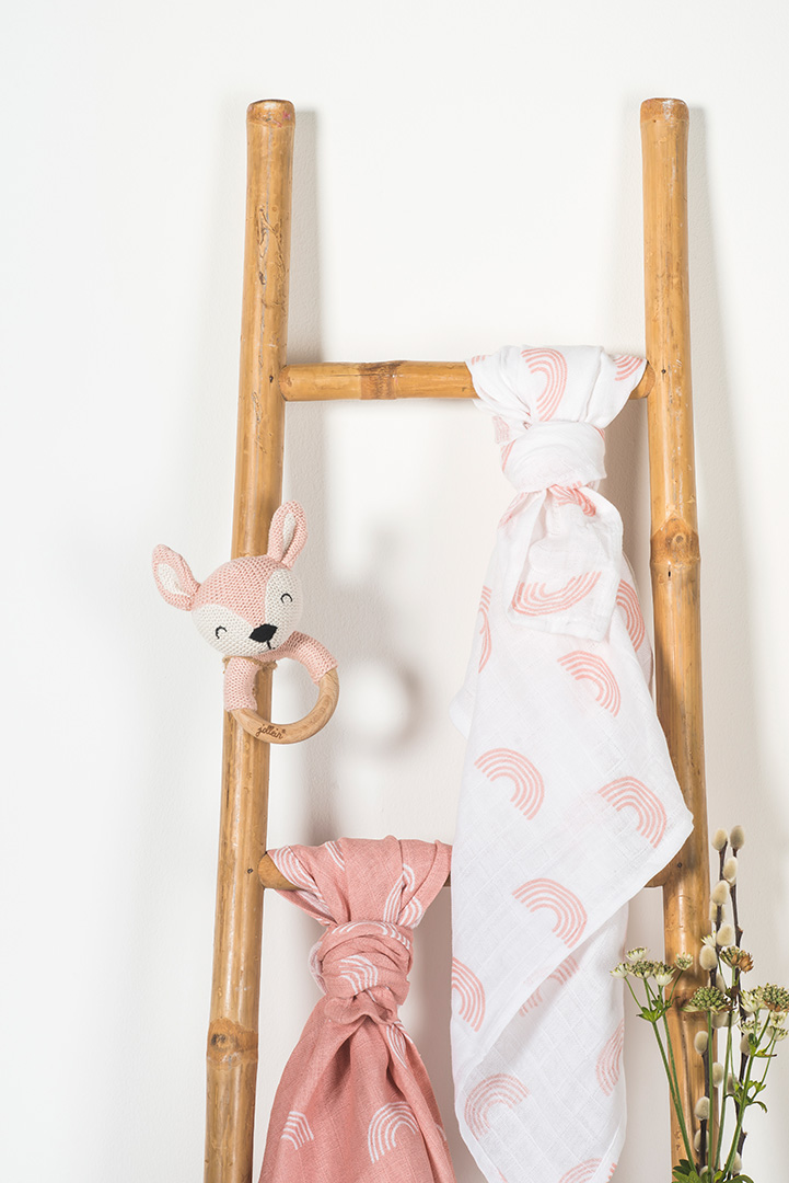 Jollein bitring/skallra Deer Pale Pink - 9