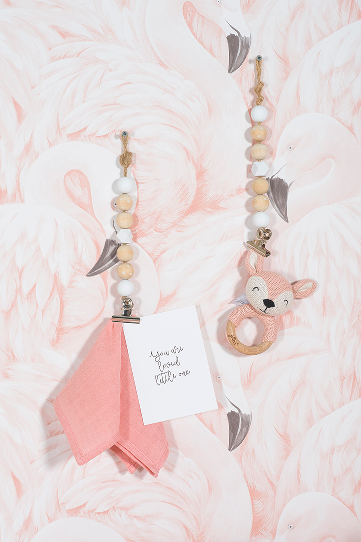 Jollein bitring/skallra Deer Pale Pink - 3