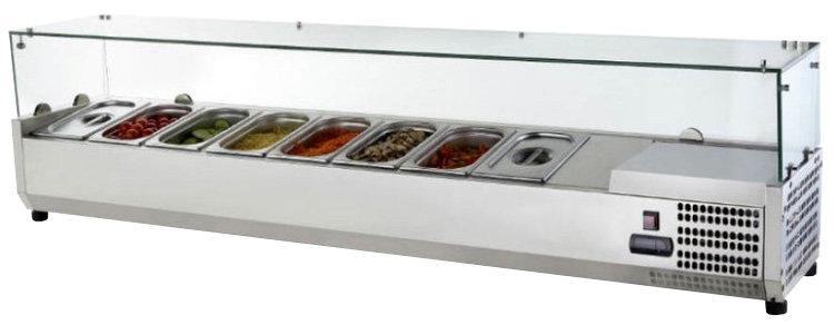 Display kyld för tillbehör och toppings 1500mm