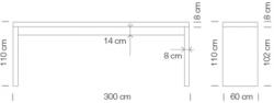 Communitybord Deck 300*60cm - 3