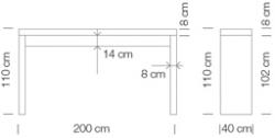 Communitybord Deck 200*40cm - 3